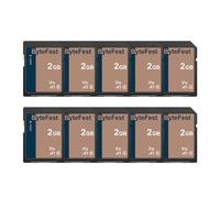ByteFest Carte SD 2Go Lot de 10, Cartes SDHC Mémoire SD Classe 10, A1, U1, V10, pour Appareil Photo, DSLR, Photographe Professionnel