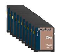 ByteFest Carte SD 32Go Lot de 50, Cartes Mémoire SD UHS-1 Classe 10, A1, U3, V30, Full HD Vidéo, pour Appareil Photo, DSLR, Photographe Professionnel