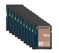 ByteFest Carte SD 32Go Lot de 50, Cartes SDHC Mémoire SD UHS-1 Classe 10, A1, U3, V30, Full HD Vidéo, pour Appareil Photo, DSLR, Photographe Professionnel