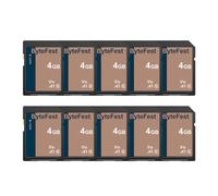 ByteFest Carte SD 4Go Lot de 10, Cartes SDHC Mémoire SD Classe 10, A1, U1, V10, pour Appareil Photo, DSLR, Photographe Professionnel