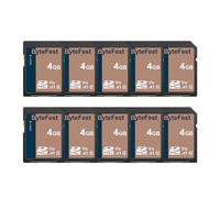 ByteFest Carte SD 4Go Lot de 10, Cartes SDHC Mémoire SD Classe 10, A1, U1, V10, pour Appareil Photo, DSLR, Photographe Professionnel
