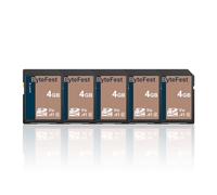 ByteFest Carte SD 4Go Lot de 5, Cartes SDHC Mémoire SD Classe 10, A1, U1, V10, pour Appareil Photo, DSLR, Photographe Professionnel