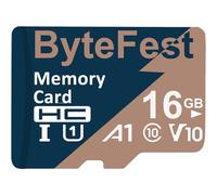 ByteFest Cartes Mémoire Mic roSD 16 Go + Adaptateurs, UHS-I U1 TF Card jusqu'à 80 Mo/s, A1 C10 V10 FHD vidéo, pour Caméra de Sport/Surveillance/Dash Cam/Téléphone Portable