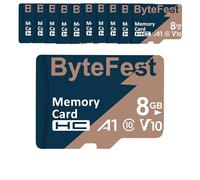 ByteFest Lot de 30 cartes micro SD 8 Go Classe 10 avec adaptateur 30, MicroSDHC A1 C10 V10, carte mémoire TF pour lecteur MP3 MP4 E-Reader Streaming Media Player GPS Navigator Téléphone Tablette