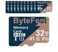 ByteFest Lot de 30 cartes micro SD de 32 Go avec adaptateur 30 SD, carte TF UHS-I U1 haute vitesse, vidéo FHD A1 C10 V10, 80 Mo/s, carte mémoire flash microSDHC pour lecteur MP3/appareil photo pour
