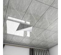 ByteRunning Dalle De Plafond,Plaque pour Plafond Salle De Bain A Coller,Panneaux De Plafond Autocollants,LéGer Et Flexible,Peut êTre Coupé,pour Bureaux,Magasins,Ateliers