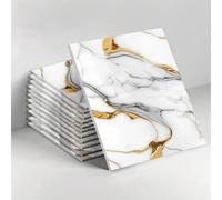 ByteRunning Marbre Carrelage Adhesif Mural Panneau,Autocollants muraux Imitation Carreaux,Dalles De Plafond Autocollantes en PVC,imperméable et résistant à l'huile,pour Cuisine,Salon,Fond Décor TV