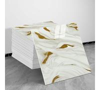 ByteRunning Marbre Carrelage Adhesif Mural Panneau,Papier Peint Autocollant Effet marbre,Panneau Mural Salle de Bain PVC,Dalle De Plafond,imperméable,Peut êTre Coupé,pour Cuisine,Salon,Fond Décor TV