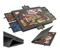 ByteRunning Table de Puzzle,Planche de Puzzle Inclinable 2 en 1,Plateau Puzzles en Feutre,Planche de Puzzle Portable,Antidérapante,avec Couvercle Et Tiroirs,pour Adultes et Garçon Fille