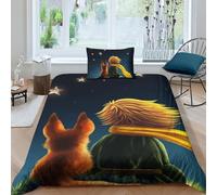 BYTUGI Housse De Couette Le Petit Prince avec Taies d'oreiller, Animation Housse De Couette en Microfibre,pour Adultes Hommes Jeunes Garçons Enfants Single(135x200cm)