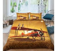 BYTUGI Parure De Lit Le Petit Prince pour Enfant - avec Housse De Couette Et Taies d'oreiller - Motif Le Petit Prince en Microfibre avec Fermeture Éclair King(220x240cm)