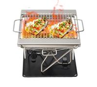Byuexhp Barbecue de camping - En acier inoxydable - Pliable - Pour randonnée, pique-nique, parc, fête, jardin