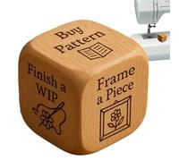 Byuexhp Dés amusants | Kit de fait à la main gravé en bois - Cube de décision de quilting avec tâches de matelassage - Pour la maison, les voyages, l'atelier, les œuvres d'art, les classes