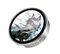 Byuexhp Épinglette numérique - Bouton rechargeable - Plaque ronde pixel avec écran tactile haute résolution de 4,7 cm - Pour la maison, le bureau, les amateurs de dessin animé, les fans de cosplay