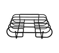 Byuexhp Grille nervurée en acier inoxydable - Grand support vertical pratique à 4 compartiments - Support pour griller de la viande - Pour une utilisation dans la maison, la cuisine, le barbecue