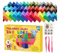 Byuexhp Kit d'Argile à Séchage à l'Air - 24 Couleurs Pâte à Modeler Auto-Durcissante | De Sculpture En Argile À Modeler Sèchant À L'Air - pour Adultes Garçons et Filles Sculpture et