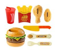 Byuexhp Lot de 8 jouets éducatifs réalistes et amusants - Pour la cuisine, les hamburgers - Pour la maison, l'école, les anniversaires