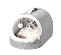 Byuexhp Niche pour chat - Nid de couchage grotte avec tapis chaud - Lit pour chat pour l'intérieur - Pour les activités de plein air apaisantes et les voyages en hiver pour les petits chiens et
