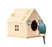 Byuexhp Nichoir pour Oiseaux, Nid D'Élevage en Bois, Petite Maison pour Oiseaux avec Fenêtre, pour Cacatoès Inséparables Conure Perroquet Calopsitte Pinson Canari Extérieur Jardin Balcon
