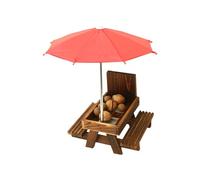 Byuexhp Plateau Nourriture pour Écureuils - Table en Bois avec Parasol,Mangeoire Design,Table de Pique-Nique en Bois Amusante pour Noix et Maïs au Jardin et sur Le Porche