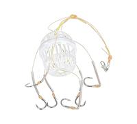 Byuexhp Support d'appât pour carpe - Avec 6 crochets - Panier à nourriture robuste - Piège à appâts de pêche - Pour la pêche au poisson-chat, attrape les crabes, l'eau douce, l'eau salée et la rivière