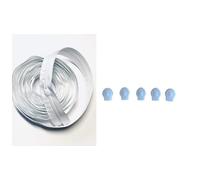 BYUP Fermeture éclair sans fin spirale de 3 mm - Vendu au mètre - Coussin blanc - Vendu au mètre : 5 m avec 6 curseurs