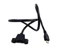 BYUTFA 30/50 cm Micro USB USB2.0 connecteur mâle à Femelle rallonge câble Ligne avec Trou de Montage sur Panneau de vis Portable 480 Mbps