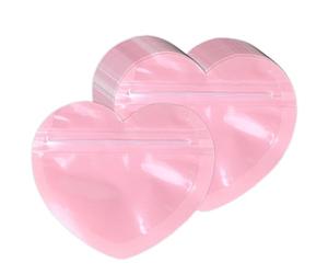 BYUTFA Bijoux Ziplock Sac 50 pièces élégants en Forme de Coeur Sacs Auto-scellants pour Bijoux Pochettes à Bijoux Auto-scellantes Pochette de Verrouillage Pratique