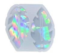 BYUTFA - Boucles d'oreilles en Forme de Feuille holographique, Moule en Silicone, Gouttes d'oreilles, Cristal, résine époxy, Anneaux d'oreille, Outils de Fabrication de Bijoux pour fête