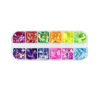 BYUTFA holographique Nail Art Paillettes 3D holographique Ongles Paillettes irrégulières Grands Fragments Paillettes Flocons Fournitures pour Les Femmes