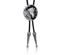 BYUTFA Noeud Papillon Bolo Tie pour Hommes Carnavals Western Cravate Relief Cheval Boucle Décors Bolo Tie Halloween Accessoires Cravate Hommes Femmes