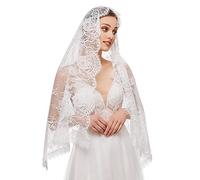 BYUTFA Voile mantille catholique en Dentelle, Motif Floral élégant, Doux et Confortable pour Couvre-Chef pour Femmes, messe Latine pour l'infini