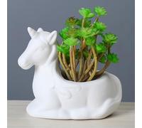 BYVUTE Pots en céramique pour plantes grasses licorne, mignons et amusants, pots de fleurs créatifs pour toutes les plantes d'intérieur, plantes grasses, fleurs, cactus, pour l'intérieur, l'extérieur,