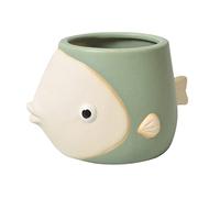 BYVUTE Pots en céramique pour plantes grasses, pots modernes en forme de poisson qui s'embrassent, petits pots pour toutes les plantes d'intérieur, plantes grasses, fleurs, cactus, pour l'intérieur,