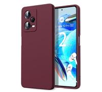 Byvuwiay Coque pour Xiaomi Redmi Note 12 Pro 5G, Ultra Mince Premium Housse Souple en Silicone Liquide, Coque de Protection pour Xiaomi Redmi Note 12 Pro 5G - Bordeaux