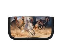 BYwenhopnbs Cheval Sauvage Courant Contre Une tempête de Sable, Trousse à Crayons Grande capacité, Trousse à stylos en Toile pour Filles