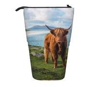BYwenhopnbs Étui à Crayons télescopique Highland Cow by The Sea