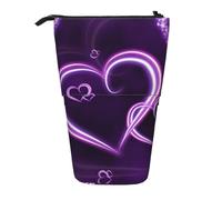 BYwenhopnbs Étui à Crayons Vertical Purple Hearts, Trousse télescopique