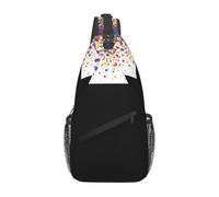BYwenhopnbs Gros plan sur un bouquet de cercles colorés. Sac bandoulière pour homme, petit sac à dos de voyage.
