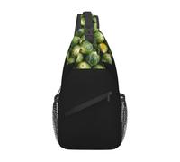 BYwenhopnbs Gros plan sur un tas de choux de Bruxelles. Sac bandoulière pour homme, petit sac à dos de voyage à bandoulière.