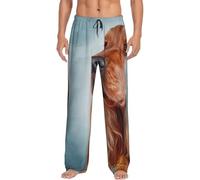 BYwenhopnbs Pantalon de pyjama confortable et doux, style cocker anglais, avec poches, orné d'un portrait de chien.