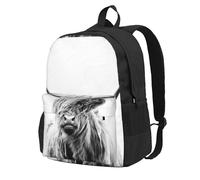 BYwenhopnbs Portrait d'une vache des Highlands, sac à dos d'école, sac de voyage pour hommes et femmes, sac à dos universitaire avec 15 compartiments pour ordinateur portable