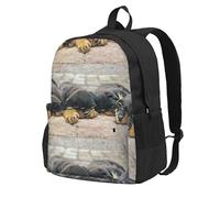BYwenhopnbs Rottweiler Sleeping Dogs Pets Puppies Petit sac à dos d'école Sac de voyage pour hommes Femmes Sac à dos d'université avec 15 compartiments pour ordinateur portable