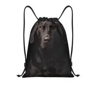 BYwenhopnbs Sac à cordon Curious Black Adopted Labrador, sac à dos de gym léger pour hommes et femmes