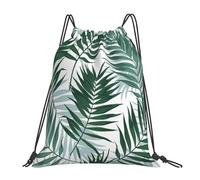 BYwenhopnbs Sac à dos de sport à cordon, motif jungle tropicale, sans coutures, avec feuilles de palmier, résistant à l'eau, pour homme et femme