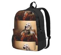 BYwenhopnbs Sac à dos d'école avec 15 compartiments pour ordinateur portable, motif setter anglais, animaux de compagnie, chiots, chiens, pour hommes et femmes