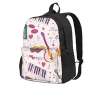 BYwenhopnbs Sac à dos d'école, de voyage, avec 15 compartiments pour ordinateur portable, motif disques de musique, thème blues, musique, c'est ma vie