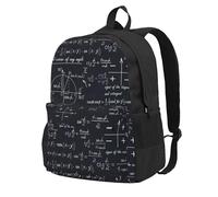 BYwenhopnbs Sac à dos d'école, de voyage, avec 15 compartiments pour ordinateur portable, motif géométrique et formules mathématiques.