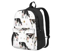 BYwenhopnbs Sac à dos d'école, de voyage, avec 15 compartiments pour ordinateur portable, motif vache tachetée de lait et vache noire, pour homme et femme