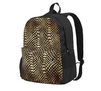 BYwenhopnbs Sac à dos d'école Safari africain noir doré python peau d'animal sépia sac de voyage pour hommes femmes sac à dos universitaire avec 15 compartiments pour ordinateur portable